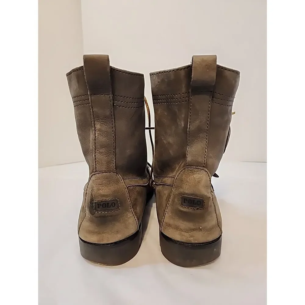 Polo Ralph Lauren Ranger Buckle Boots Mens Grey/Olive Nubuck Leather Sz 13